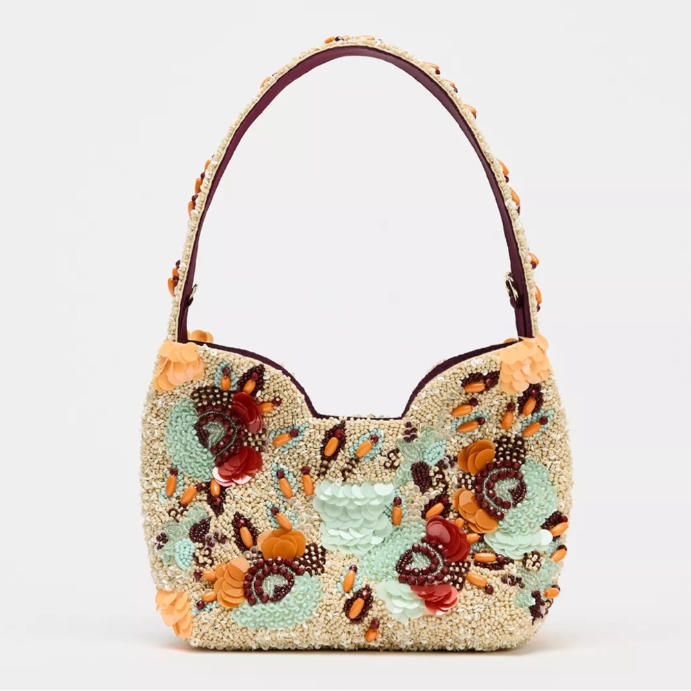 ZARA BEADED MINI BUCKET BAG